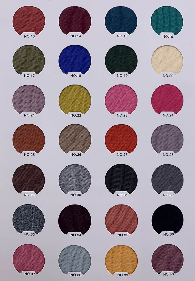 100% cotton nano fleece 360G color card 2