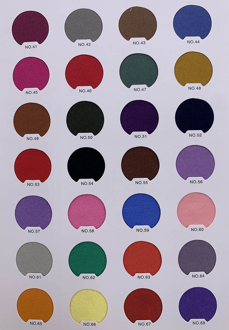 100% cotton nano fleece 360G color card 3