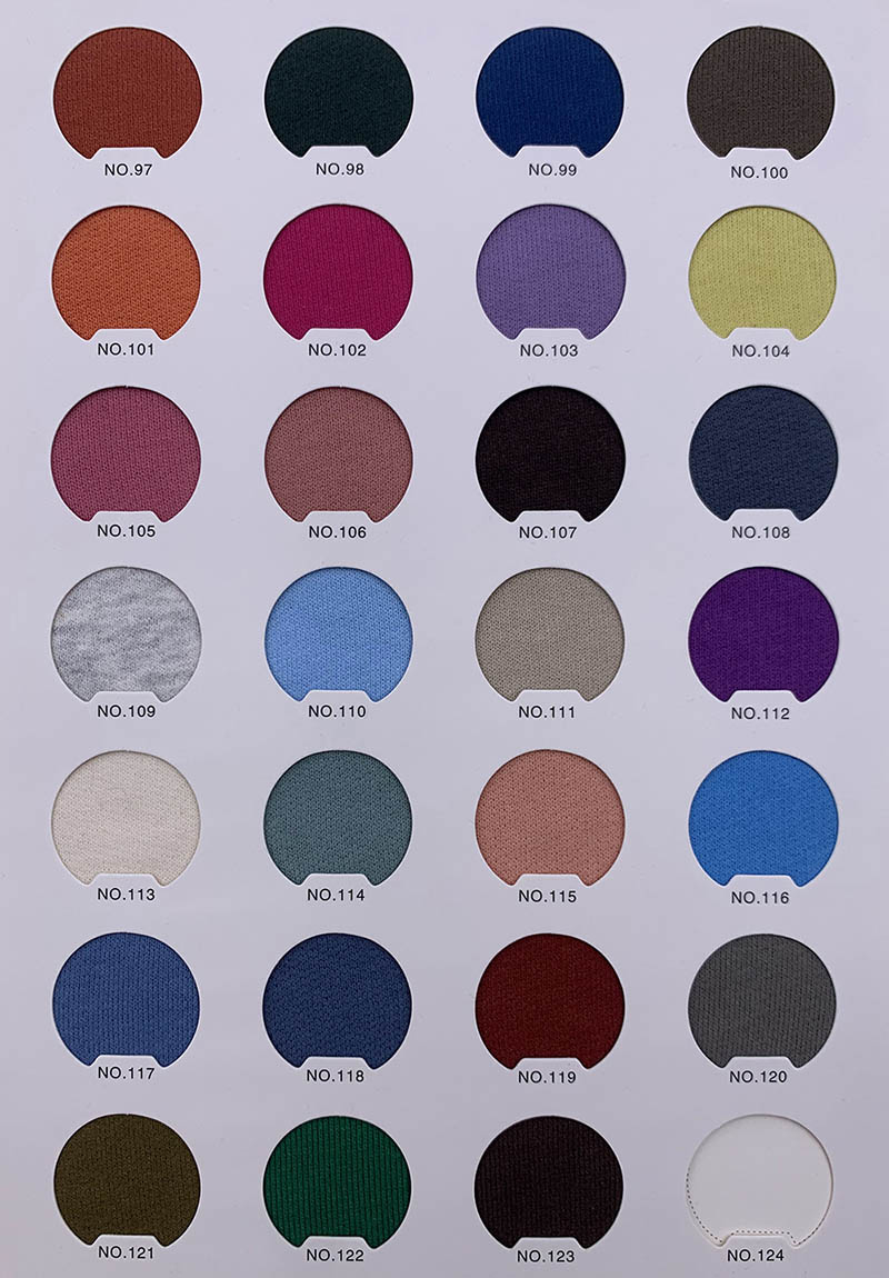 100% cotton nano fleece 360G color card 5