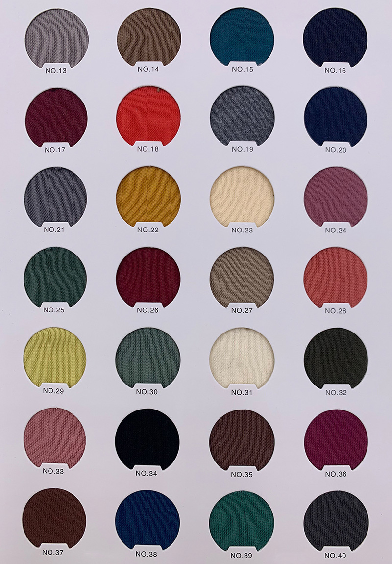 380-390GSM 100% cotton fleece knitted terry cloth color card 2