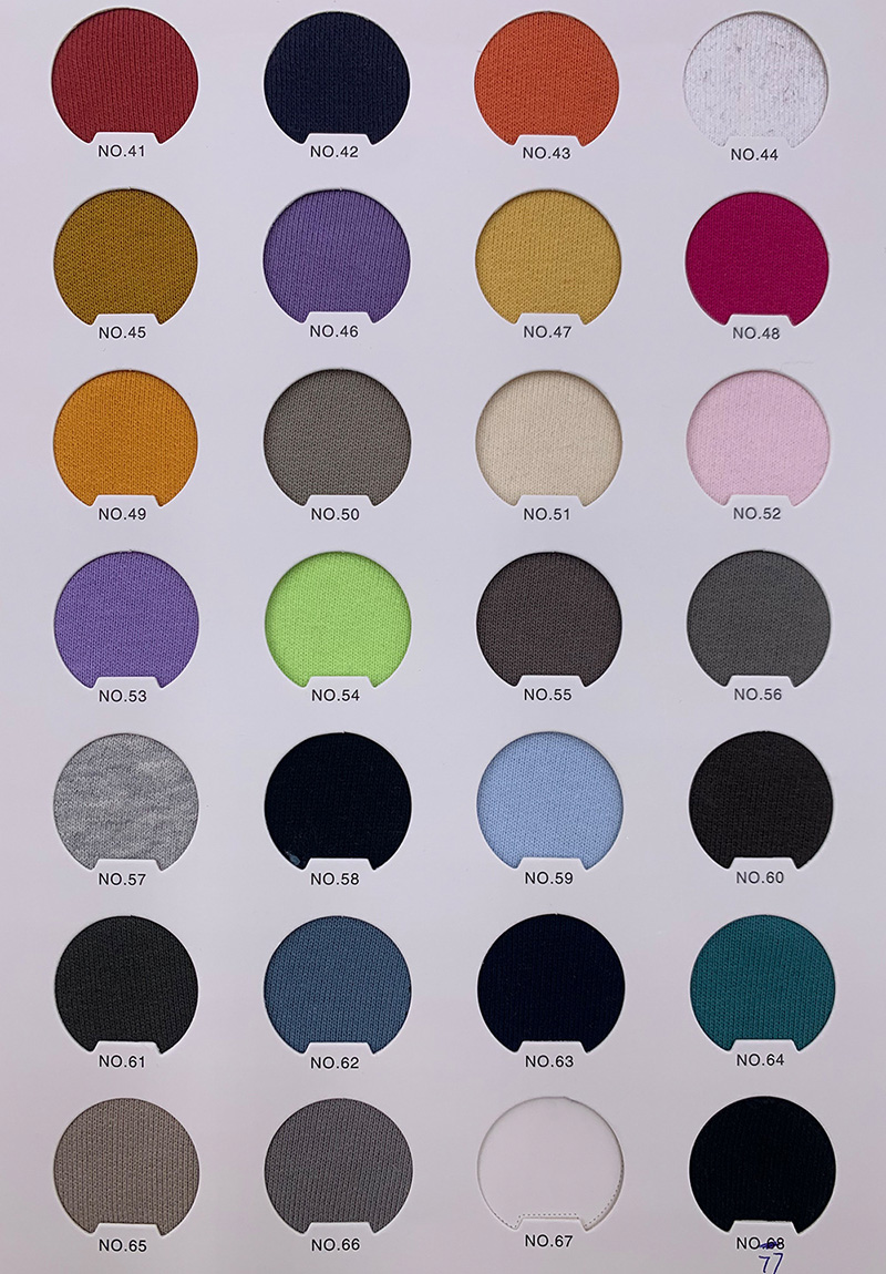 380-390GSM 100% cotton fleece knitted terry cloth color card 3