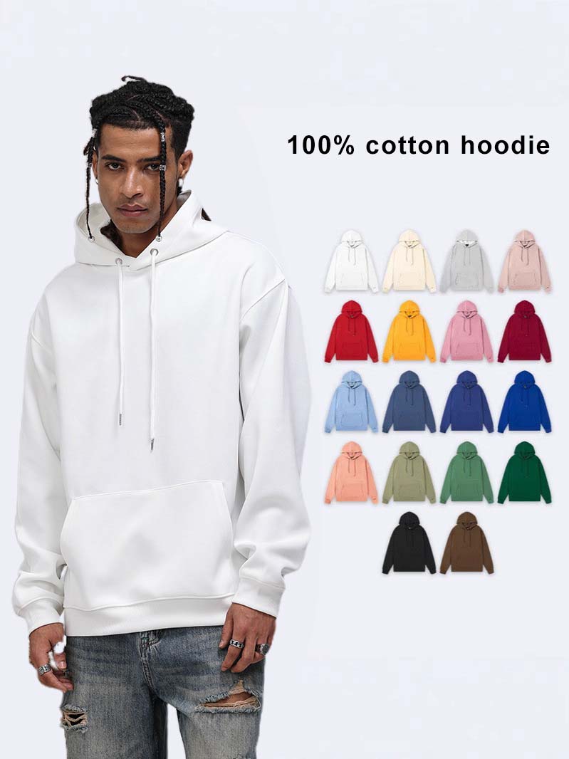 100% cotton hoodie custom-Pure Cotton Hoodies Manufacturer