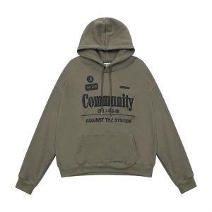 Custom Loose Fit Puff Print Hoodie with Graphic Lettering