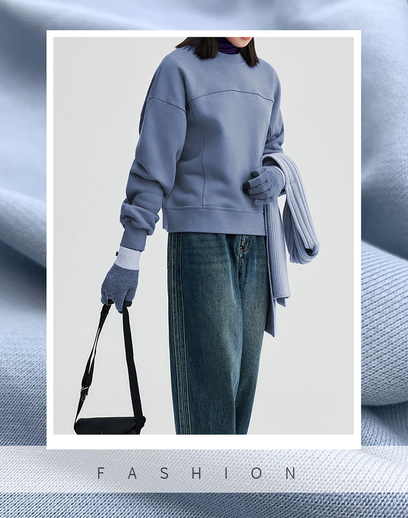 Heavyweight 460G Brushed Fleece Cotton Knit Fabric Model show