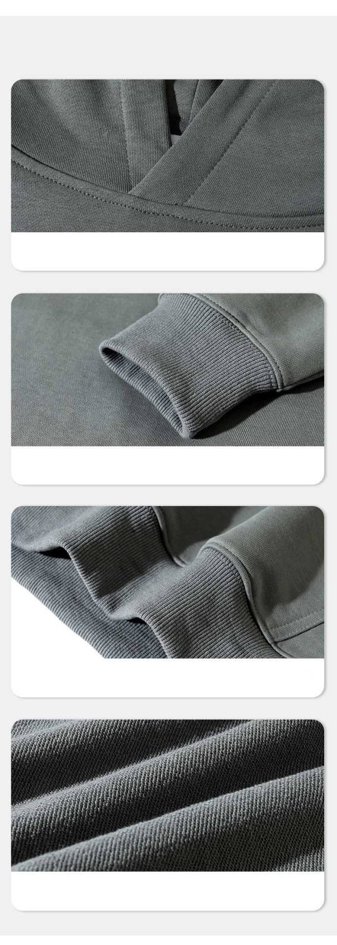 380GSM Dropped Shoulder Blank Hoodie Details