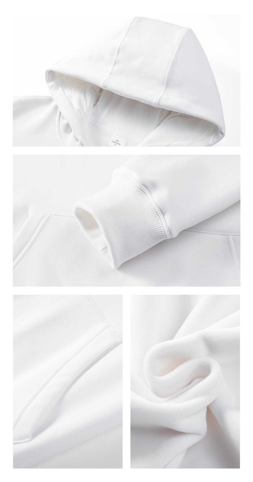 460gsm thickened blank hoodie details