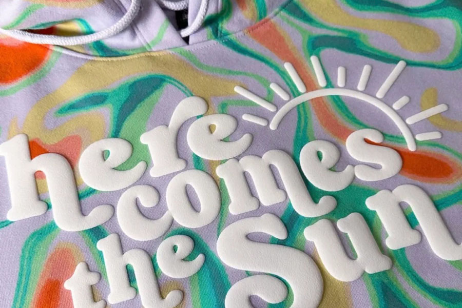 Hoodie with puff printing