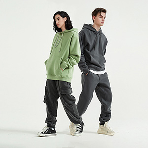 345g solid color hoodie, thickened and fleece-lined, oversized