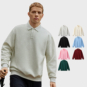 350g collared pullover sweatshirt