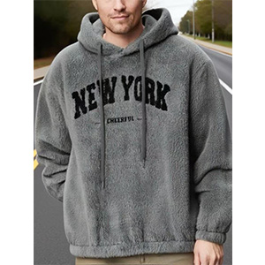 Hoodie made of printed fleece fabric