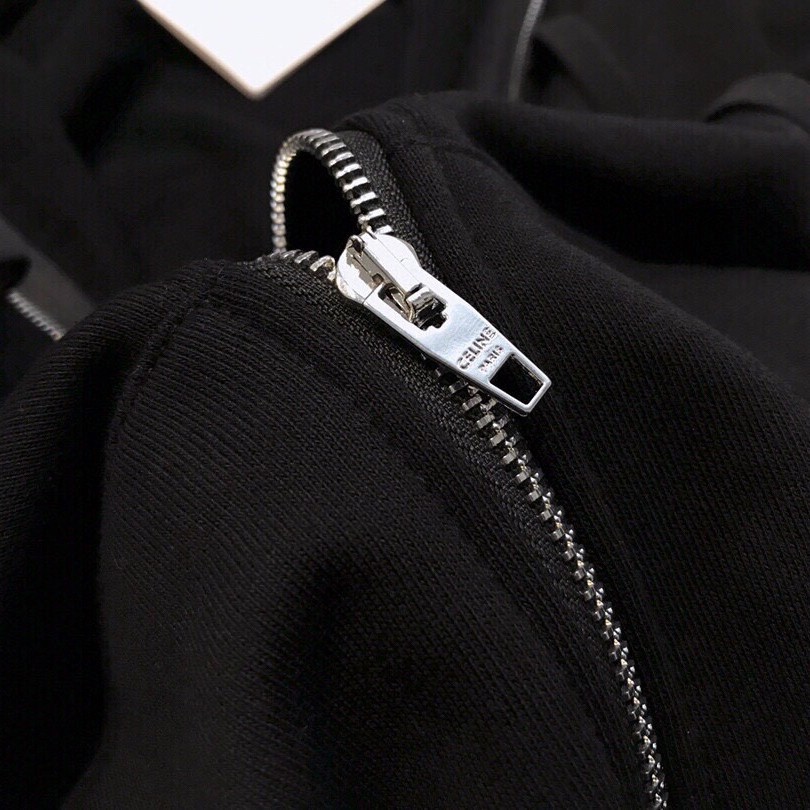 Close-up of a zip-up hoodie manufactured in Jimo