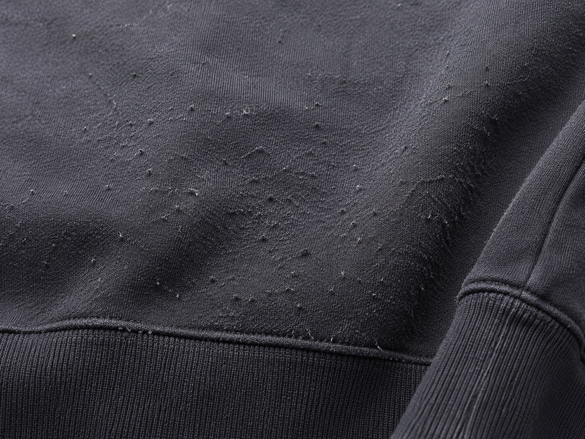 Pilling on a black sweatshirt
